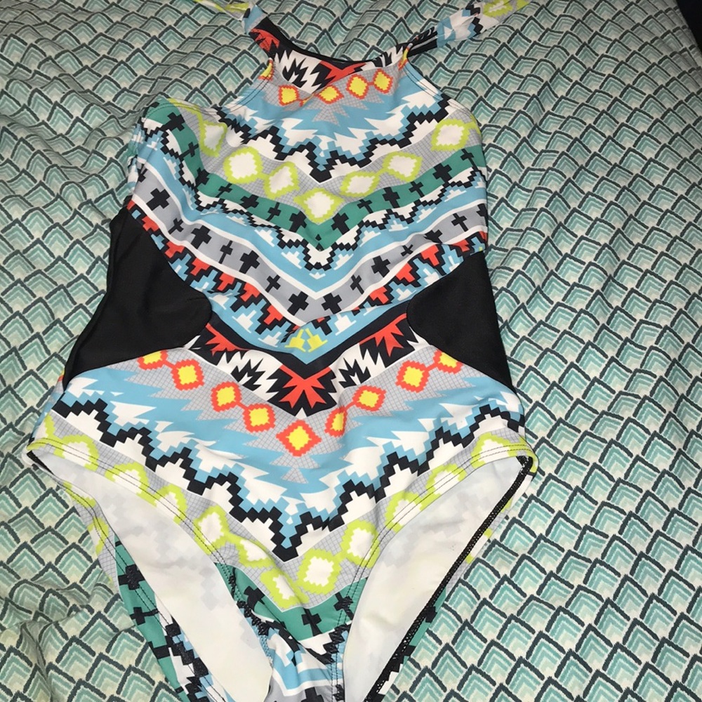 One piece open back swimsuit